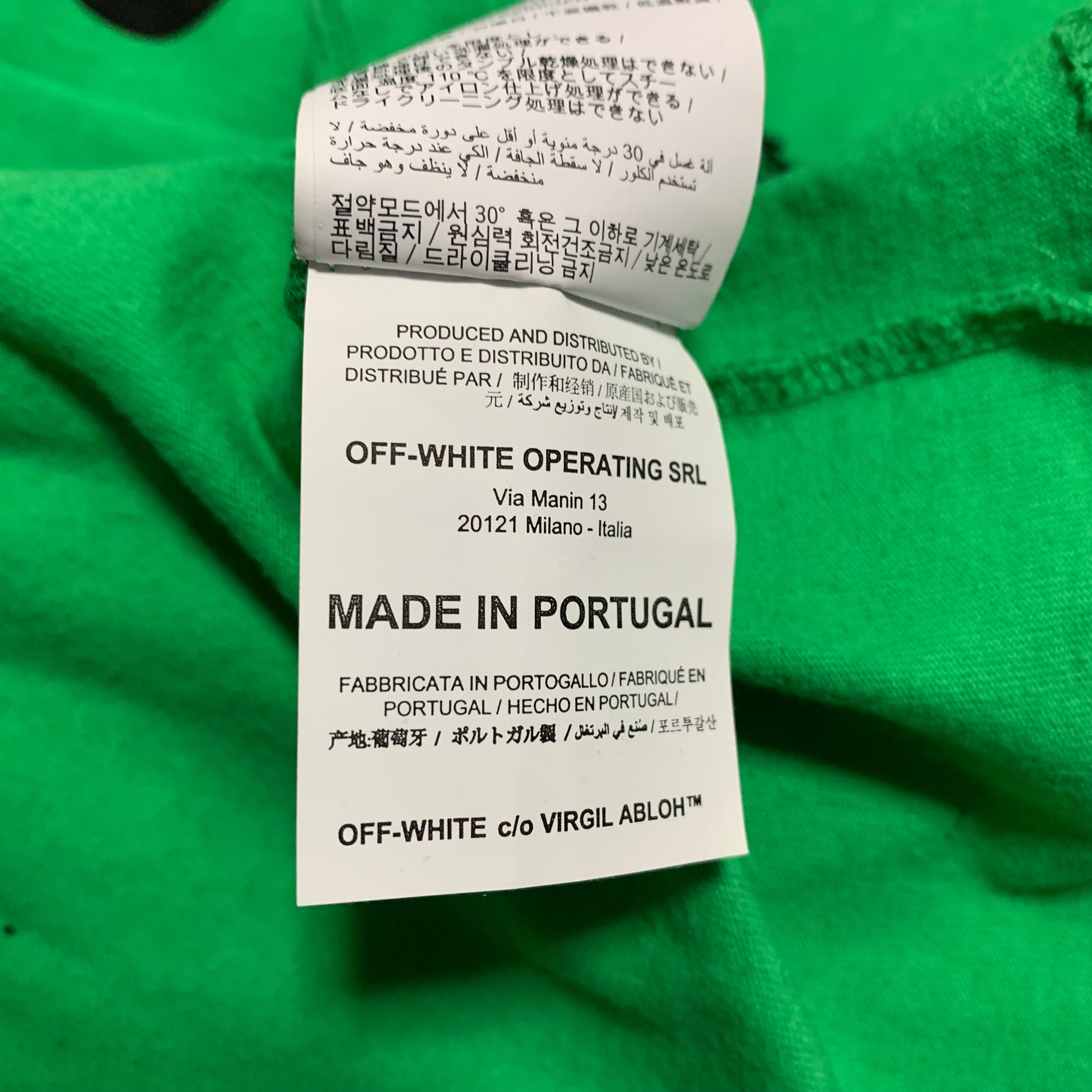 Off White Medium Public Television Green Tee Virgil Abloh