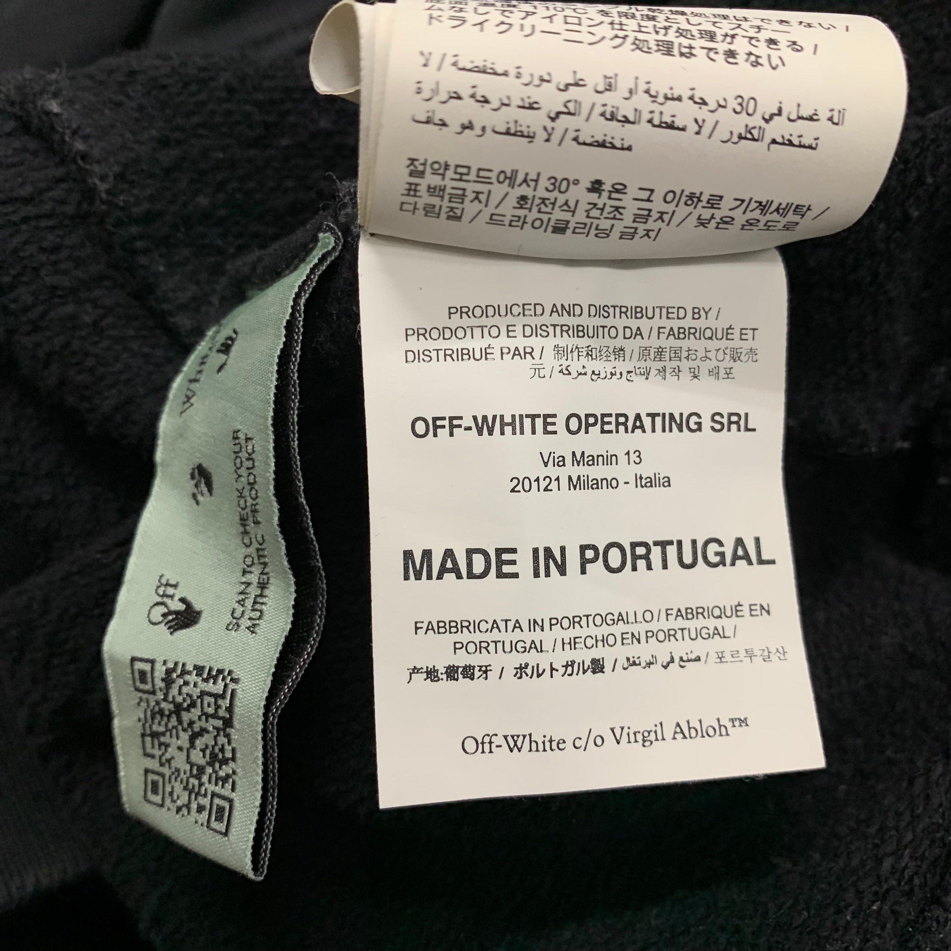Off White Large Tee Stencil Arrow Black Sweatshirt Crewneck Virgil Abloh