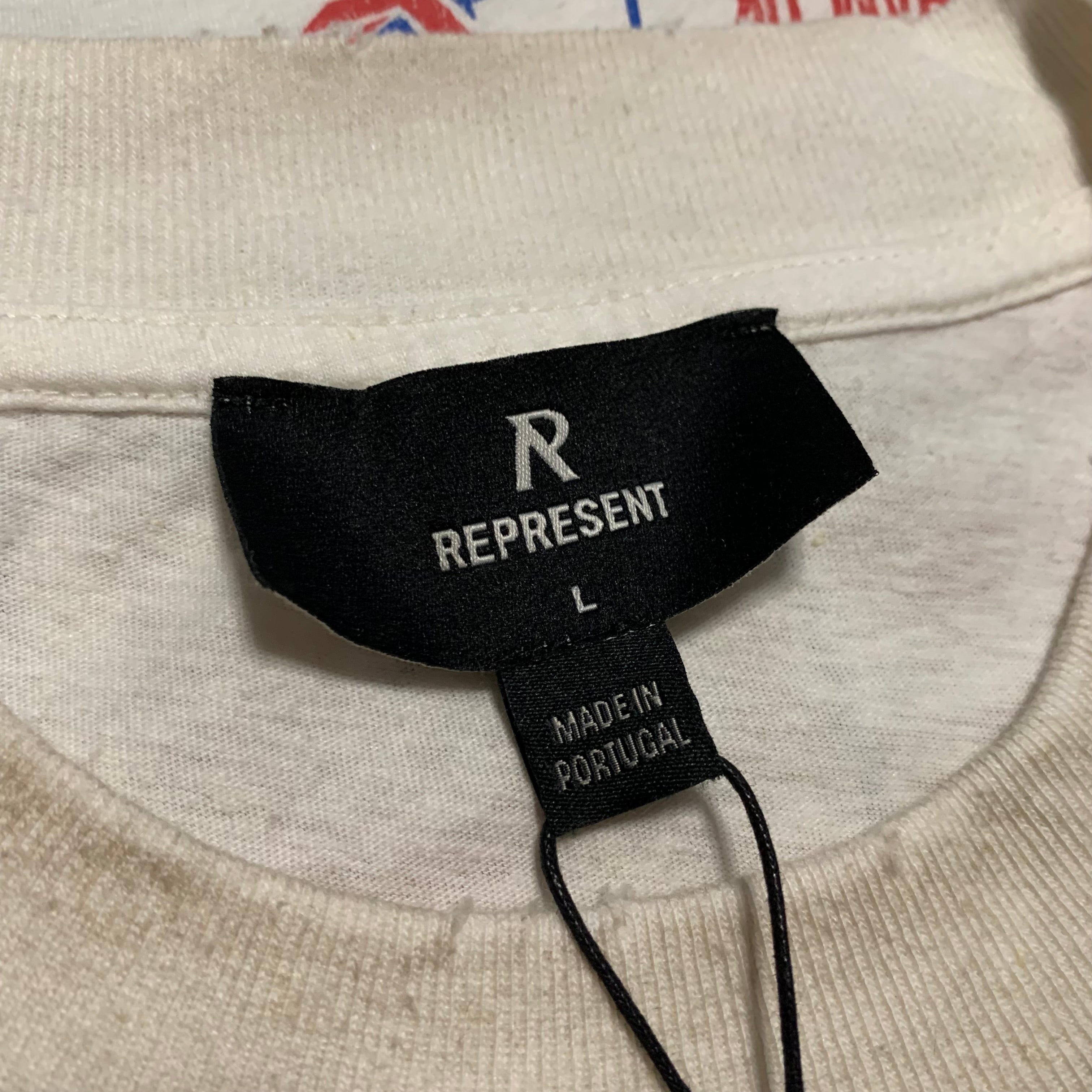 Represent Large Dream On Tour Washed Ecru White Tee