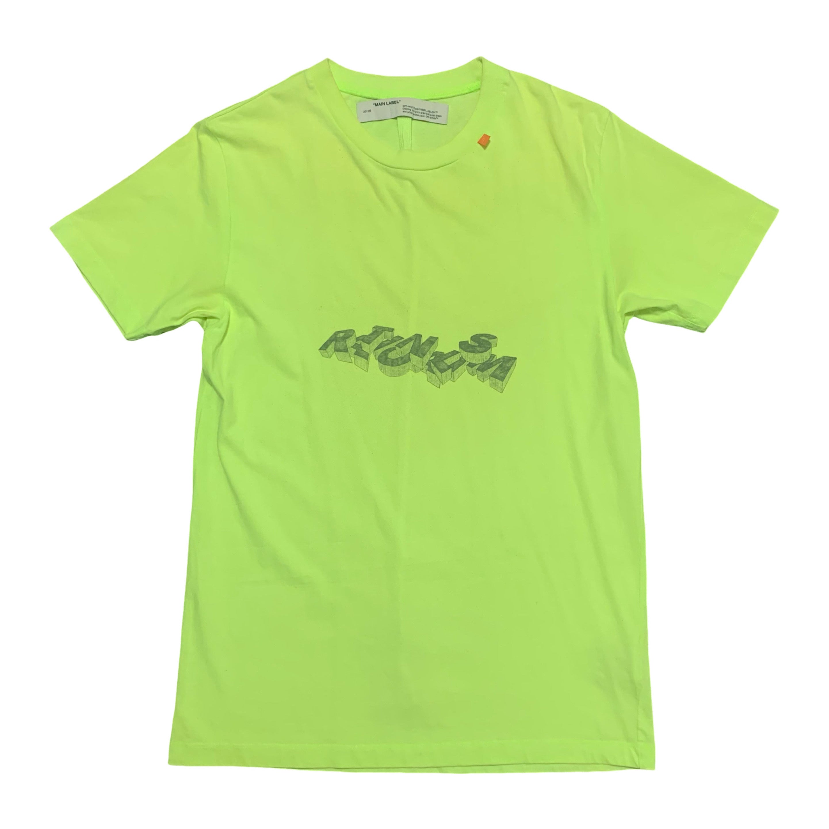 Off White Medium 3D Pencil Arrow Bright Green Tee Virgil Abloh (OMAA027R20185010)