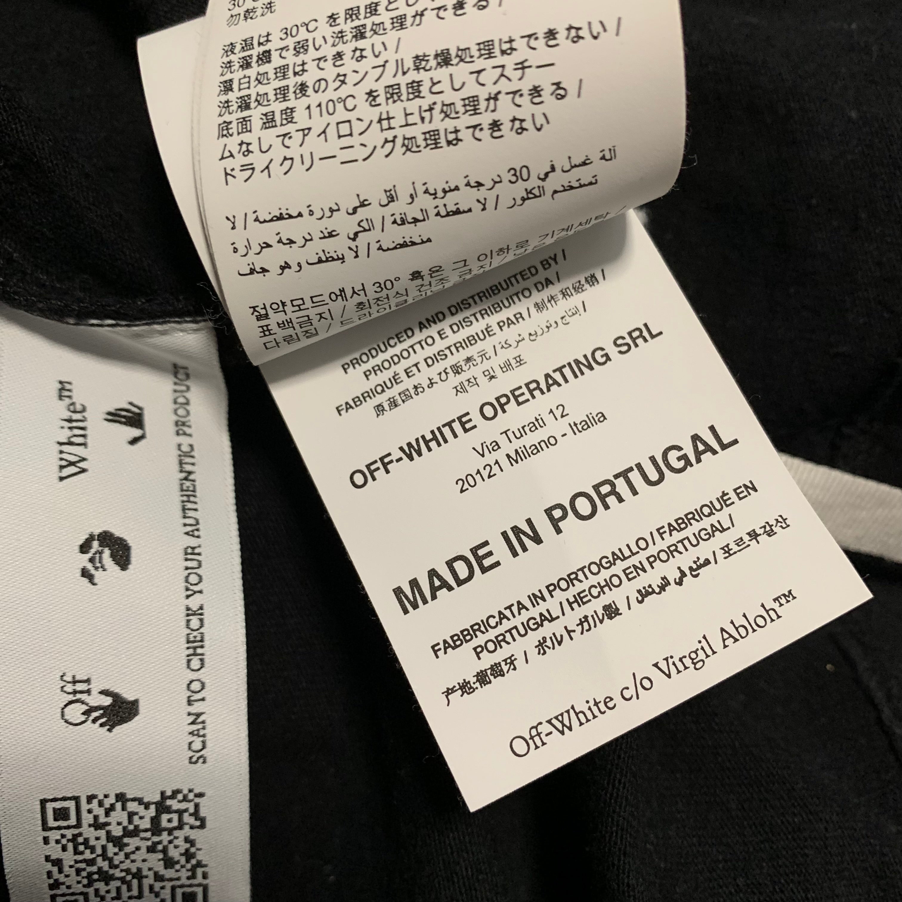 Off White XS Caravaggio Boy Arrows Black Tee Virgil Abloh