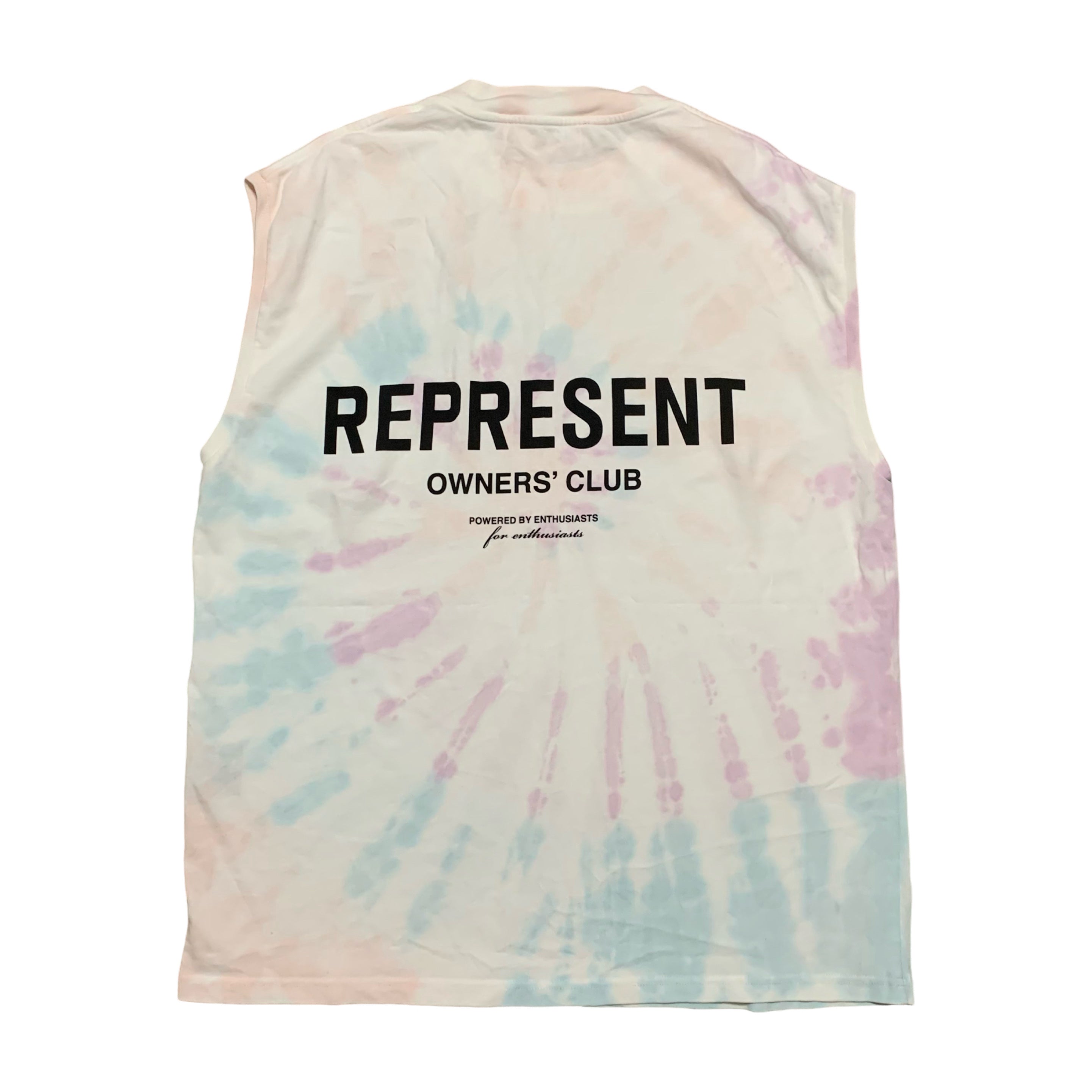 Represent XS Owners Club Tie Dye White Vest Sleeveless Tee