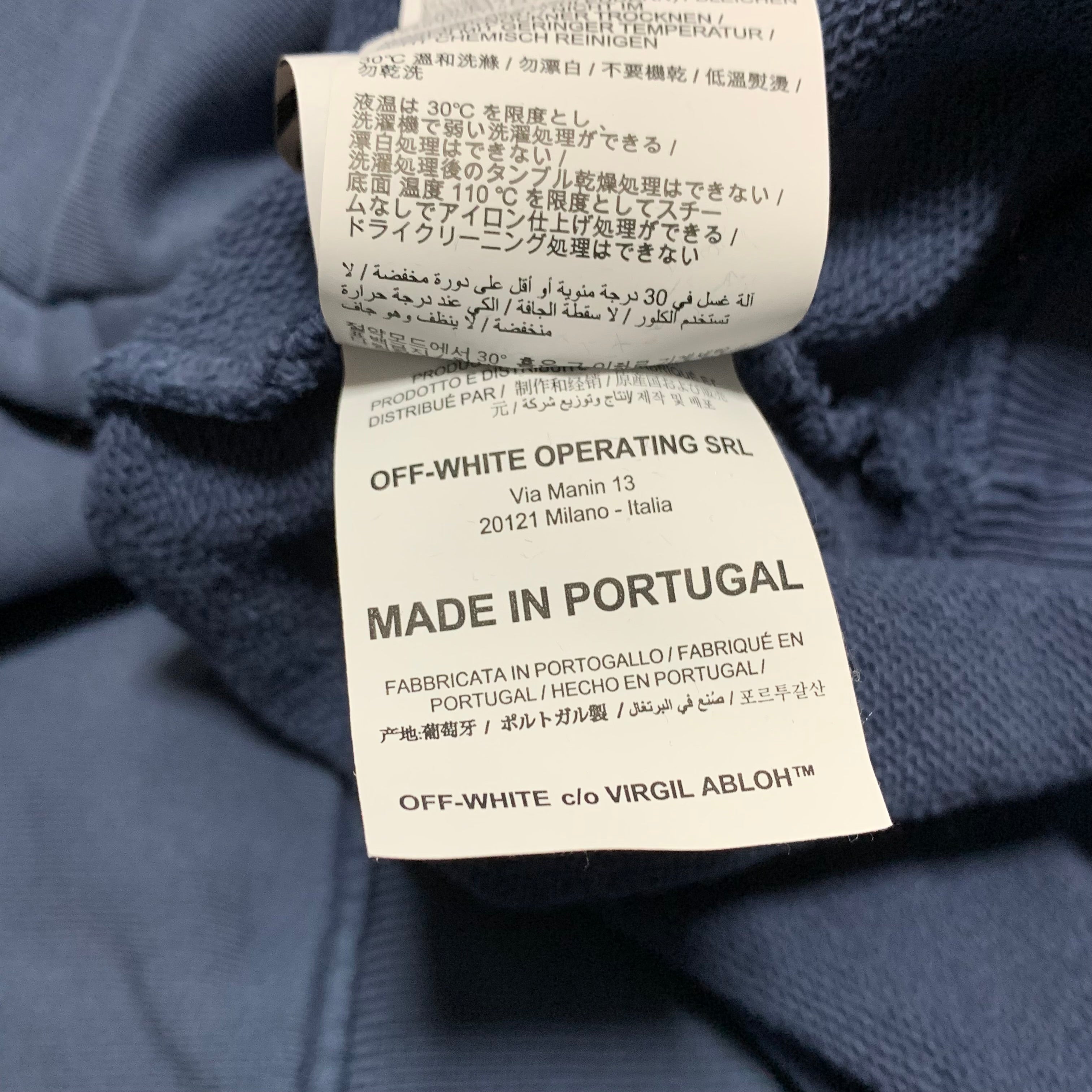 Off White Small Hardcore Caravaggio Indio Blue Sweater Sweatshirt Crewneck Virgil Abloh