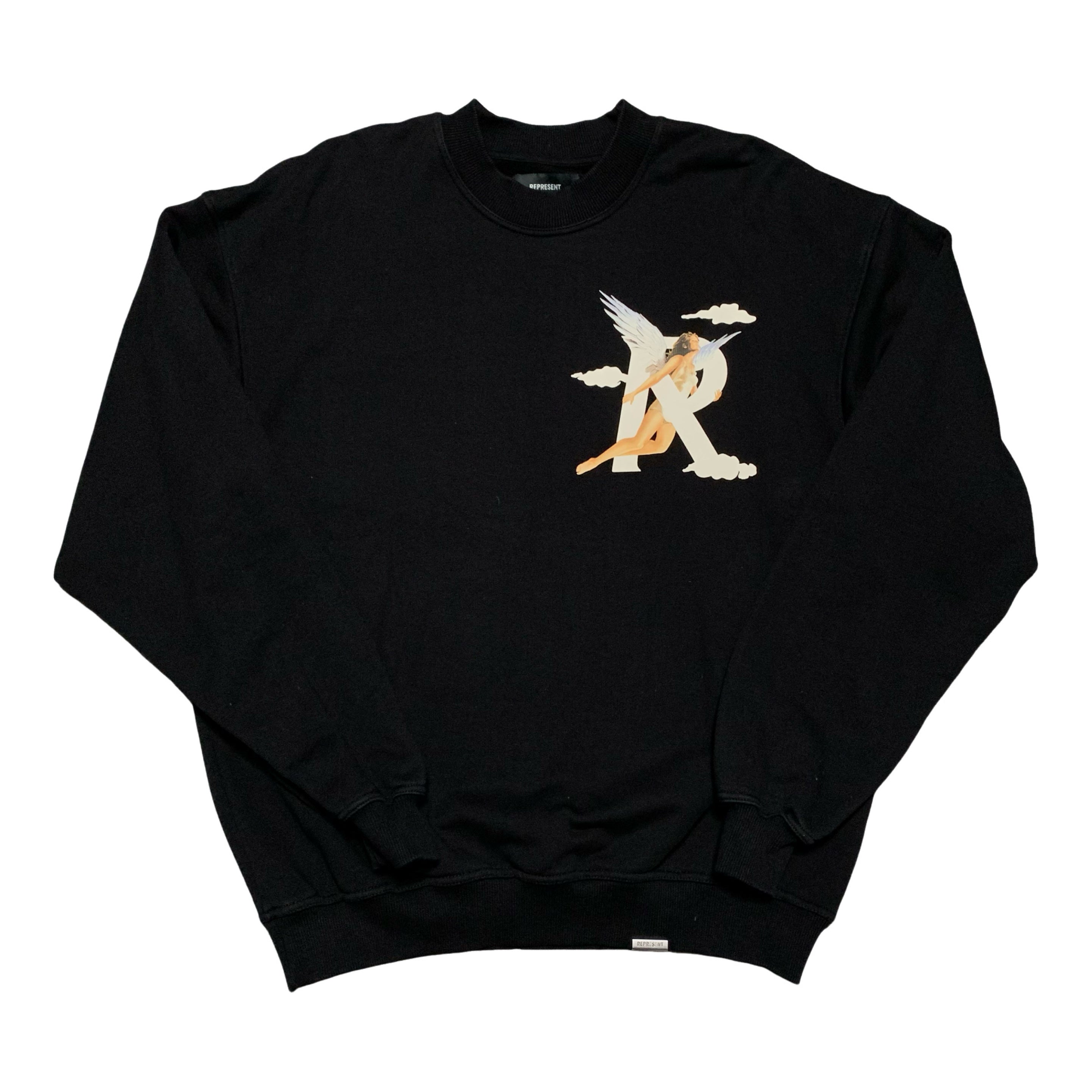 Represent Medium Storms Of Heaven Jet Black Sweater Sweatshirt Crewneck