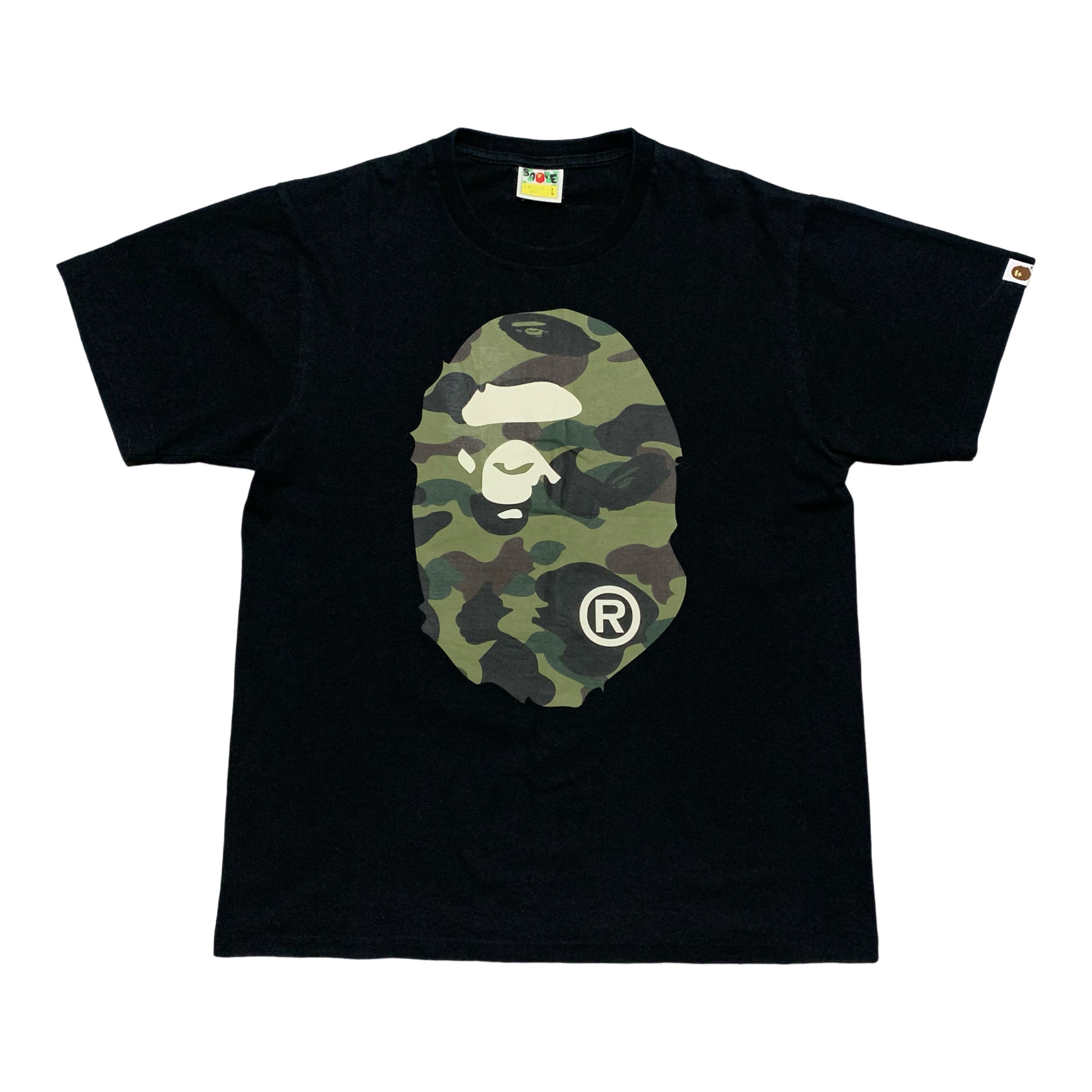 Bape Large Big Ape Head 1st Camo Black Tee A Bathing Ape