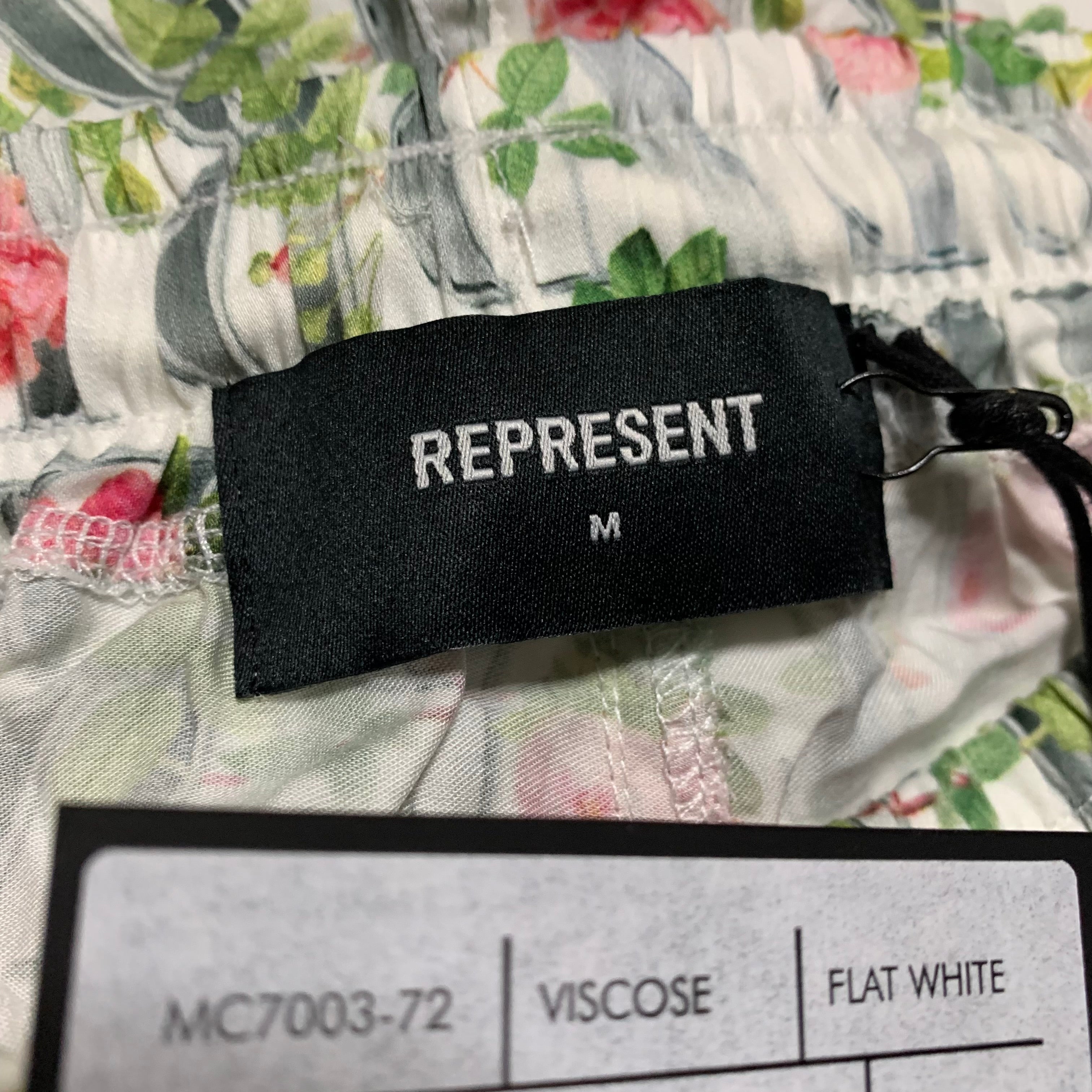 Represent Medium Shorts White Floral Bottoms