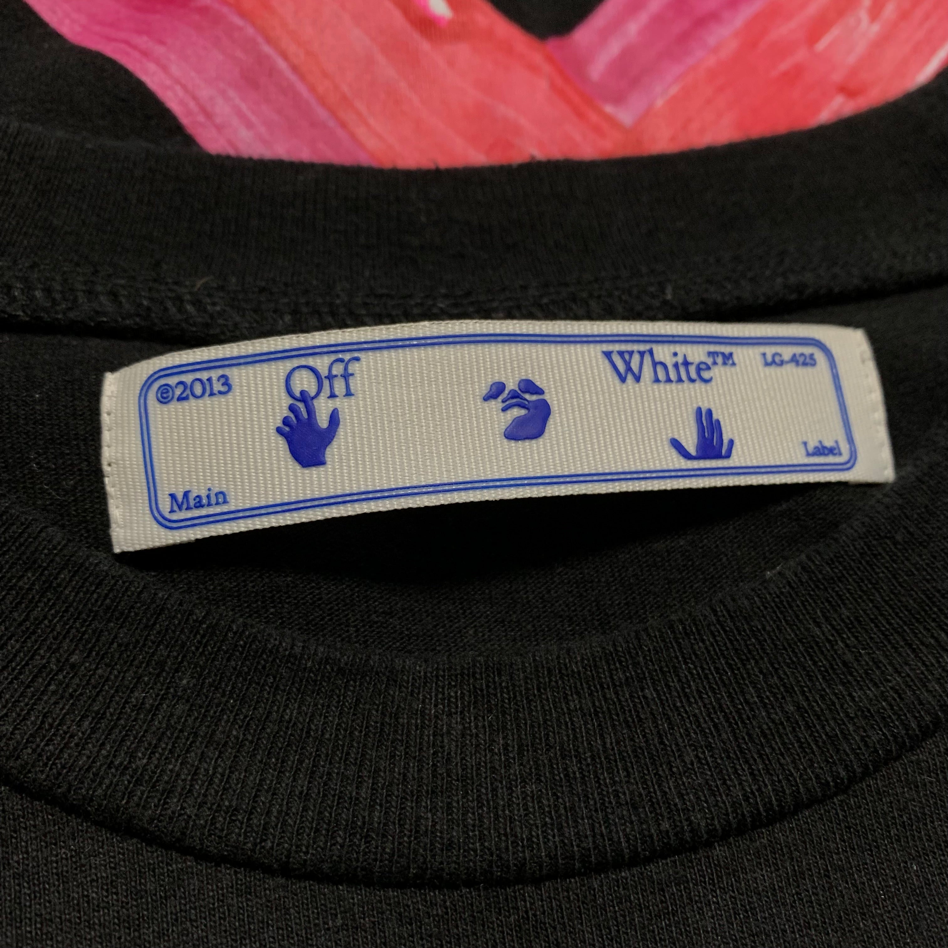 Off White Medium Marker Arrows Black Tee Virgil Abloh Pink Graphic
