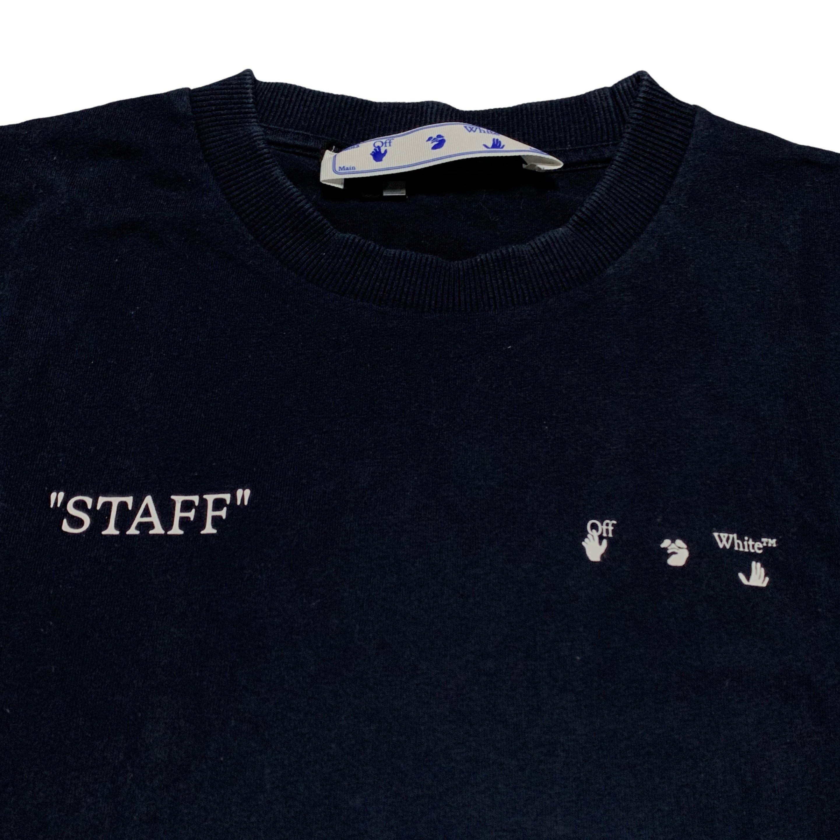 Off White Medium Staff Graphic Blue Tee Virgil Abloh